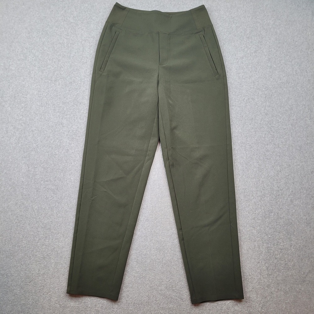 Athleta Brooklyn Ankle Pants Womens Size 0 Green Straight Leg Stretch Trousers